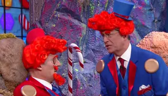 Stephen Colbert and Liam Neeson Star in Fake Candy Crush Movie