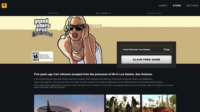 Grand Theft Auto: San Andreas is free with new Rockstar Games Launcher
