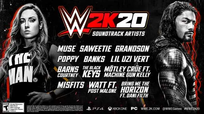 WWE 2K20 soundtrack features a diverse mix of genres