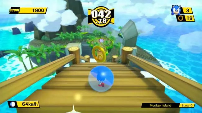 Sonic is an unlockable character in Super Monkey Ball: Banana Blitz HD