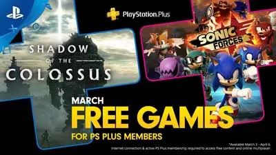PlayStation Plus March 2020: Shadow of the Colossus, Sonic Forces