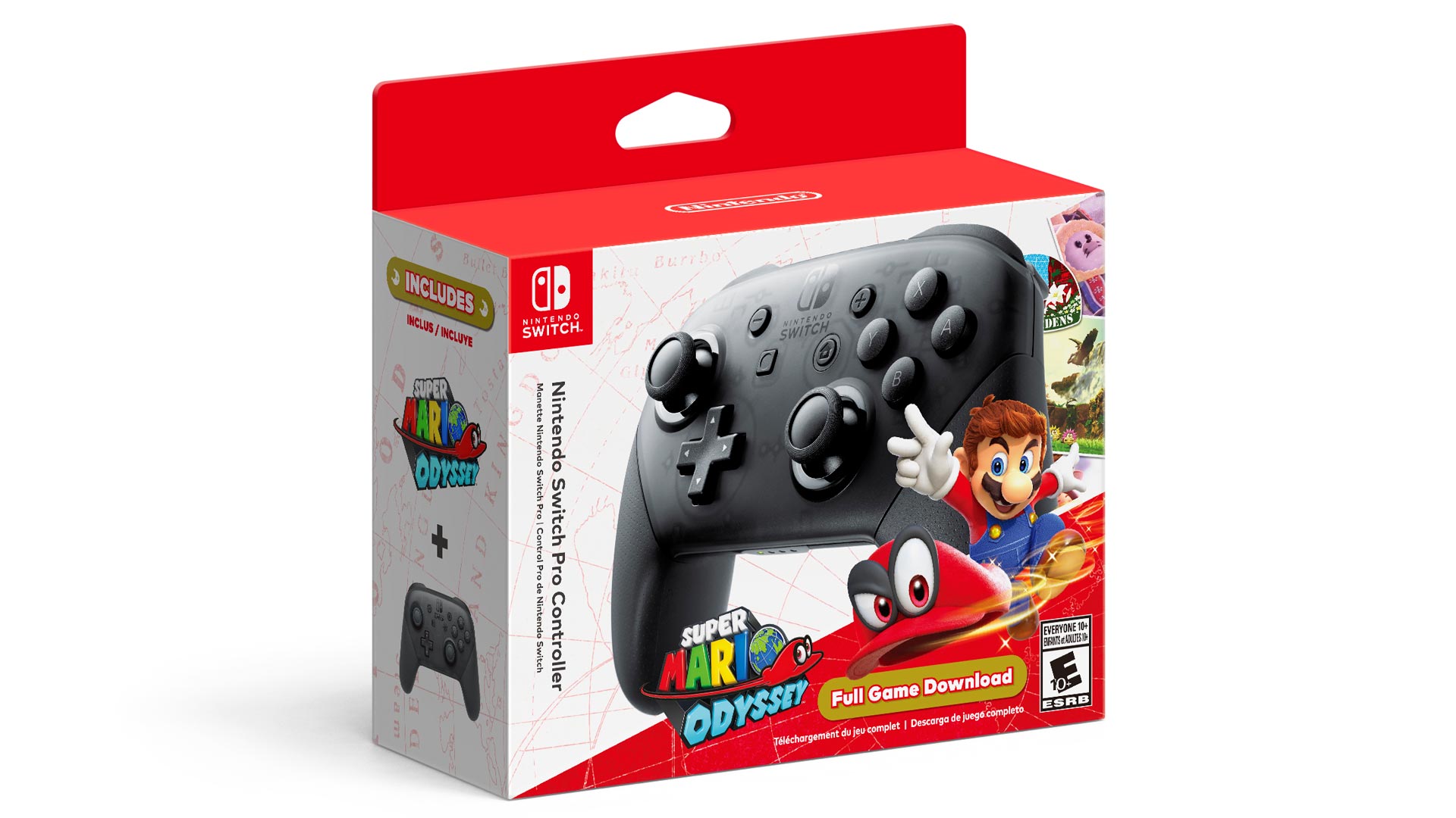 Super Mario Odyssey Nintendo Switch Pro controller bundle