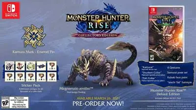 Monster Hunter Rise: Collector’s Edition includes Magnamalo Amiibo