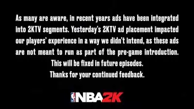 NBA 2K21 unskippable in-game ads to be removed