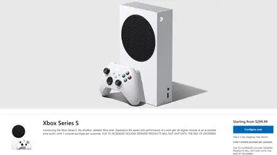 Microsoft Store taking Xbox Series S orders, but they won’t arrive until December
