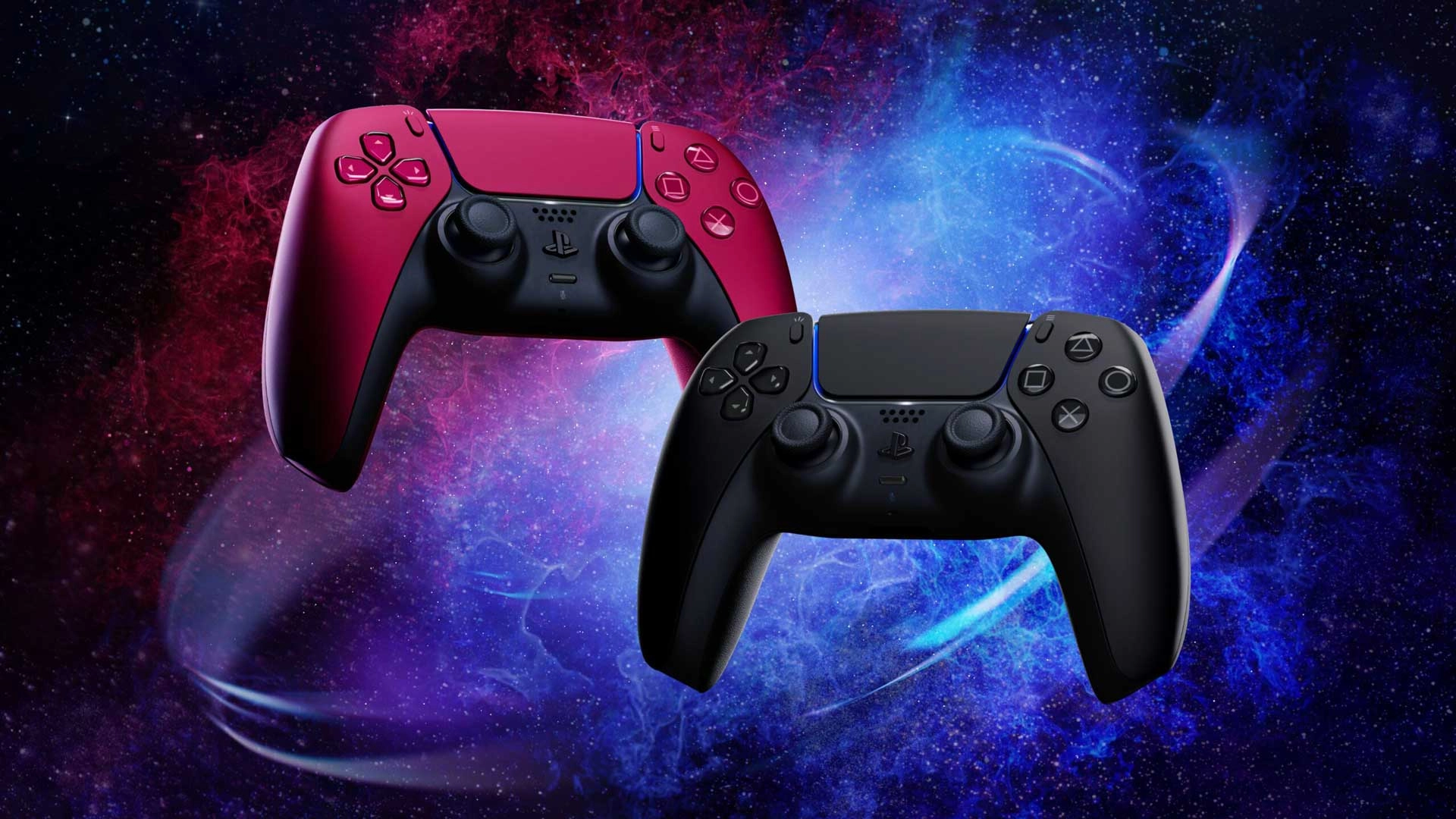 PS5 DualSense controller Midnight Black Cosmic Red