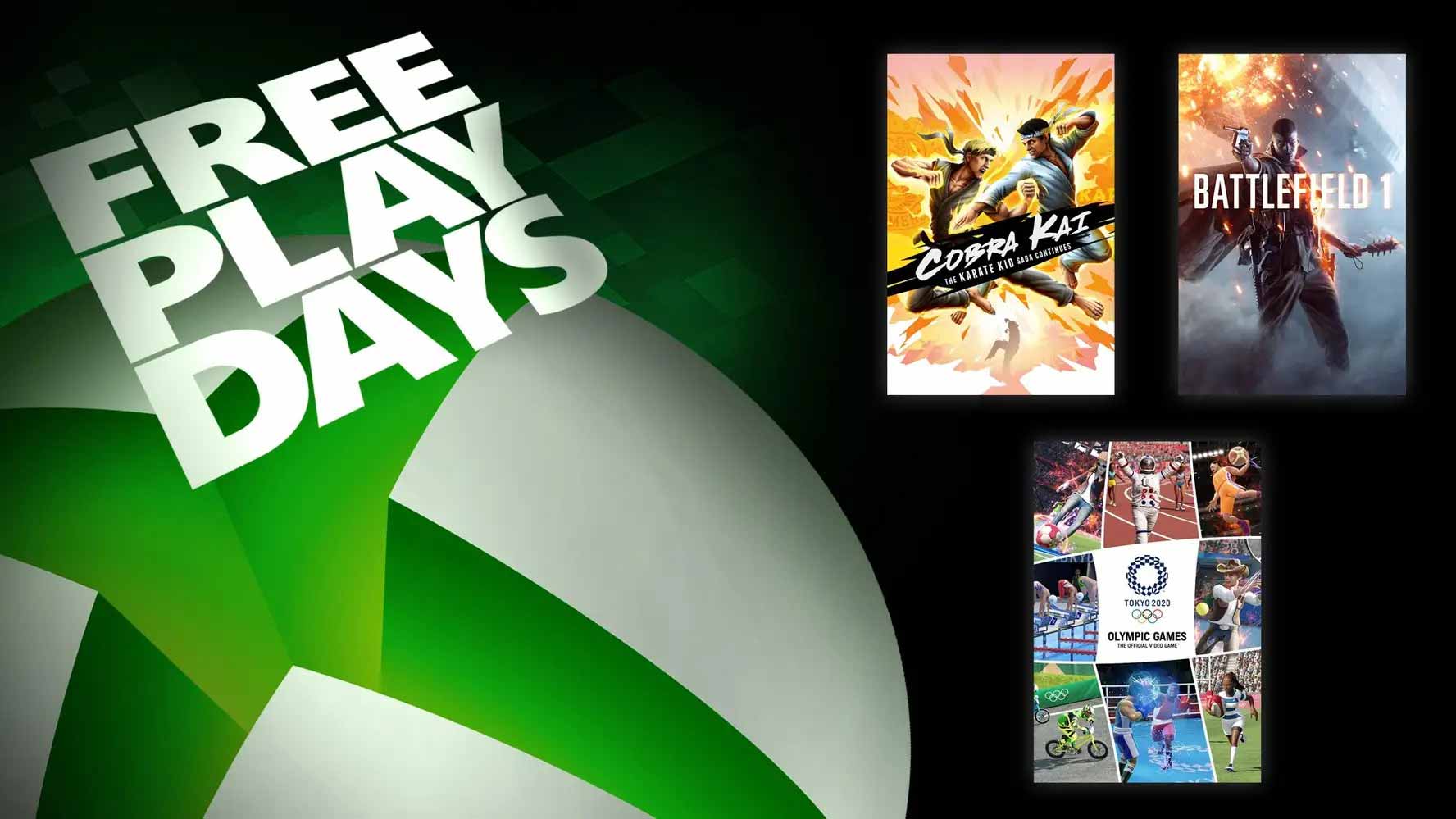 Xbox Free Play Days: Cobra Kai, Battlefield 1, Olympic Games Tokyo 2020