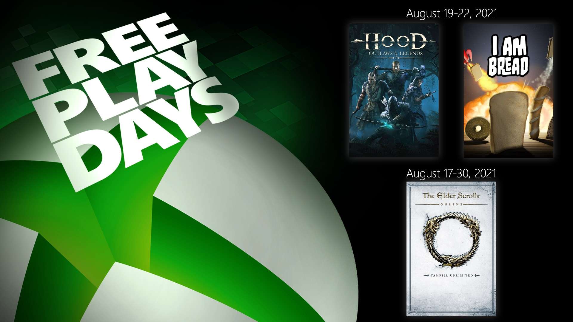 Xbox Free Play Days: The Elder Scrolls Online, Hood Outlaws and Legends, I Am Bread