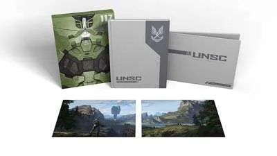 The Art of Halo Infinite Deluxe Edition hardcover book with UNSC sleeve out now