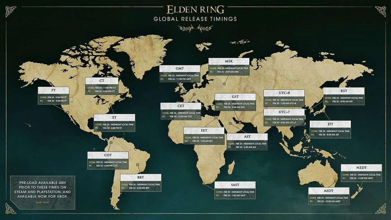 Elden Ring global release date and times announced