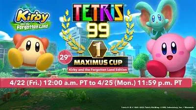 Tetris 99: Battle in the 29th Maximus Cup to win special Kirby themes