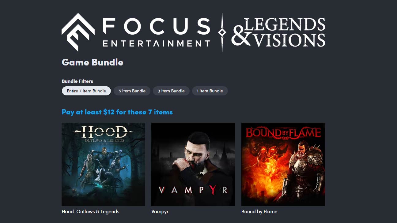 Humble Focus Entertainment Legends and Visions Bundle out now