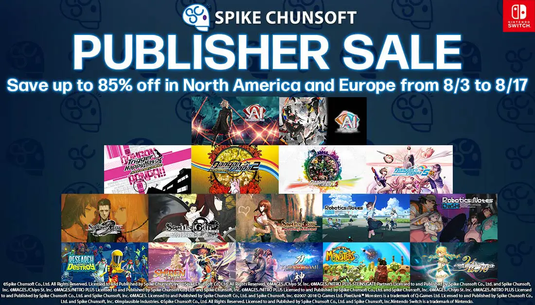 Spike Chunsoft Publisher Sale now live on Nintendo eShop and PlayStation Store