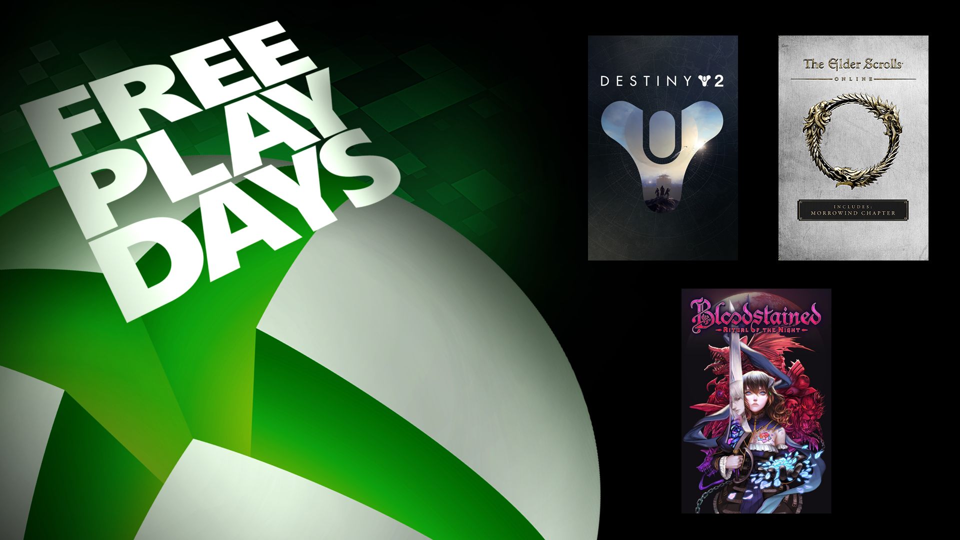 Xbox Free Play Days: Destiny 2, Bloodstained Ritual of the Night, The Elder Scrolls Online