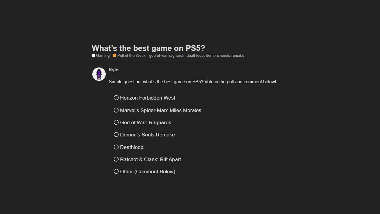 Poll of the Week: What's the best game on PS5?