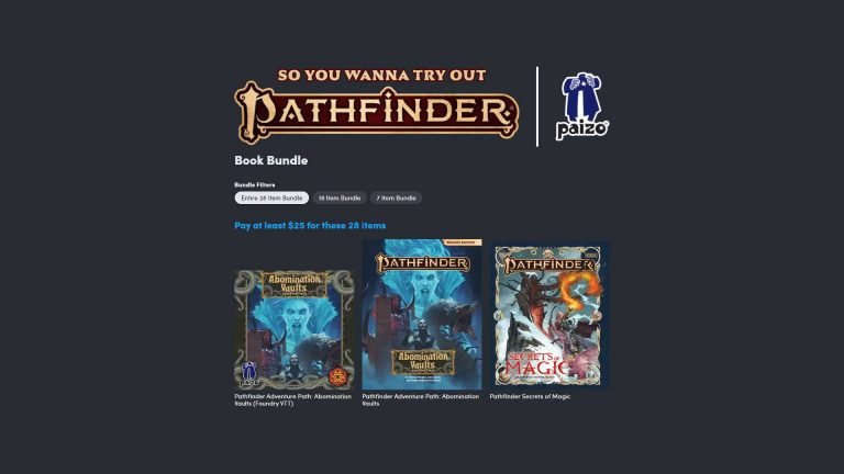 Start a tabletop adventure with the Humble RPG Bundle: So You Wanna Try Out Pathfinder