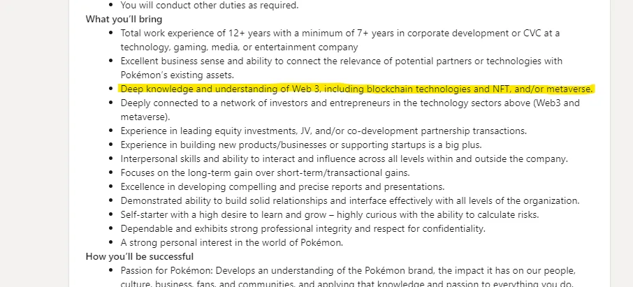 Pokémon NFTs and metaverse? Pokémon Company hiring blockchain expert