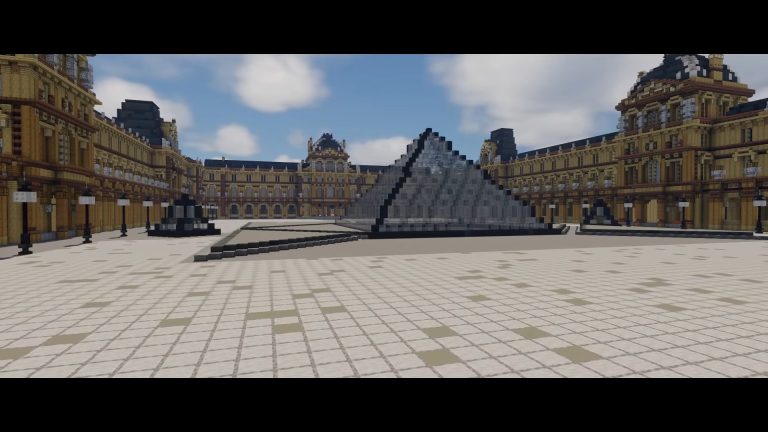 Minecraft Louvre Museum recreation looks absolutely stunning